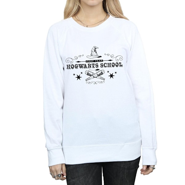 Harry Potter Dam/Kvinnor Hogwarts Första År Sweatshirt XXL W White XXL