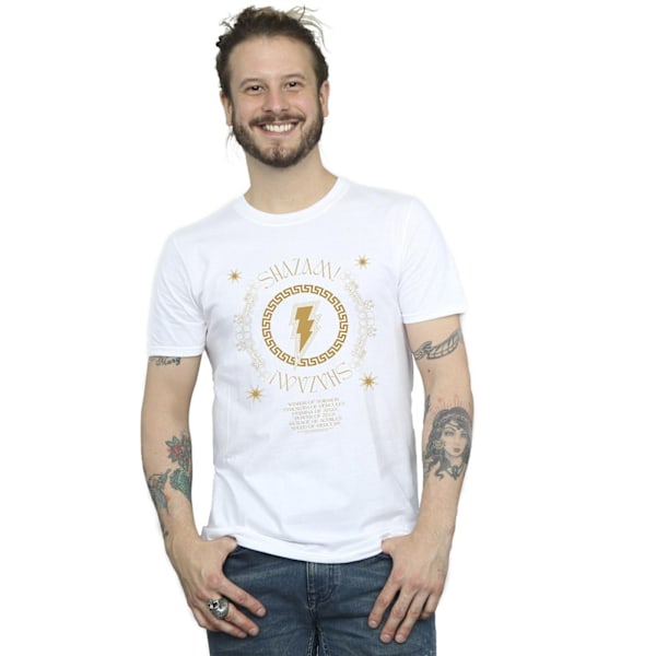 DC Comics Herr Shazam Fury Of The Gods Golden Spiral Bröst T-Sh White 3XL