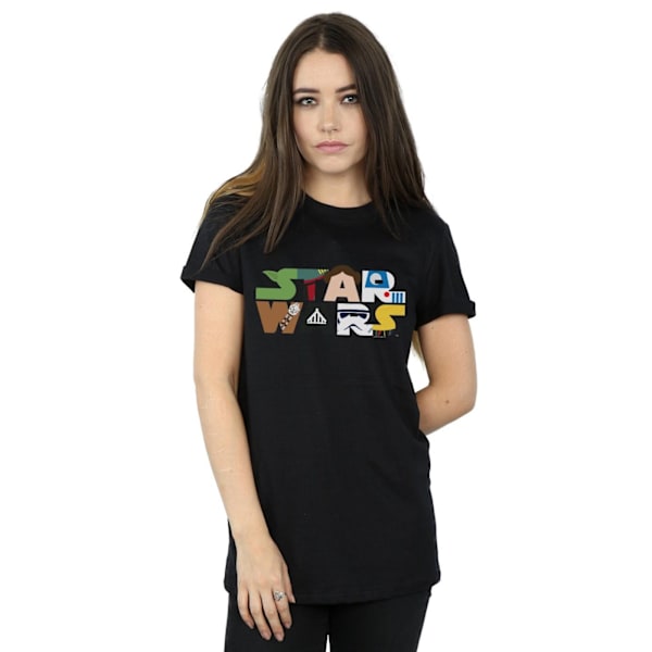 Star Wars Dam/Damer T-shirt i bomull med karaktärslogotyp för kvinnor Black XL
