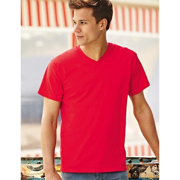 Fruit Of The Loom Mens Valueweight V-Neck, Kortärmad T-shirt Red L