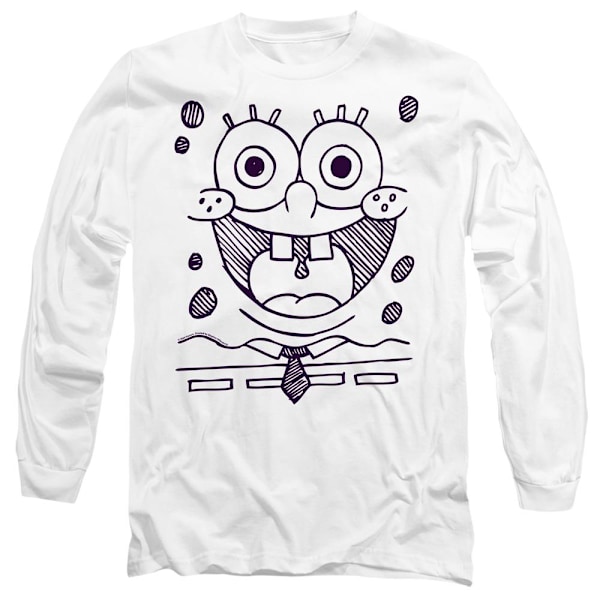 SvampBob Fyrkant Unisex Vuxen Grin Filtpenna T-Shirt L Vit White L