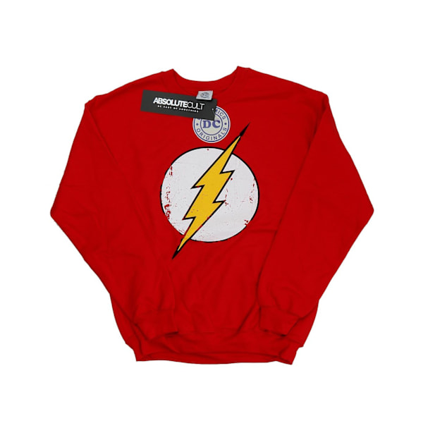 DC Comics Herr Flash Distressed Logo Sweatshirt XXL Röd Red XXL