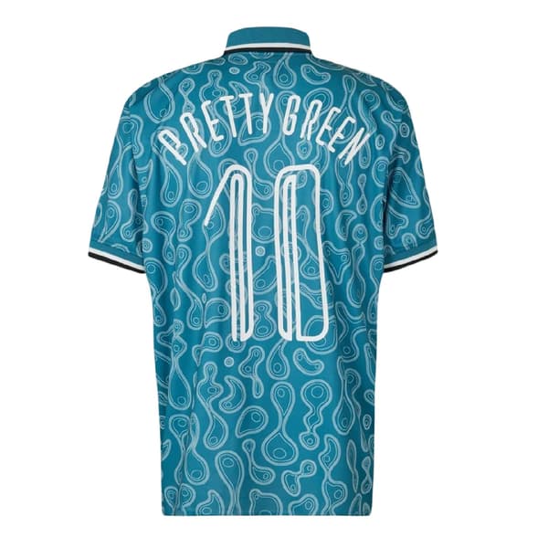 Pretty Green Mönstrad Regular Fotbolls-Pikétröja för Herr M Blå Blue M