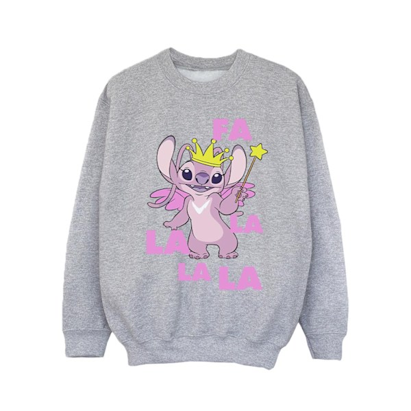 Disney Girls Lilo & Stitch Angel Fa La La Sweatshirt 5-6 år Sports Grey 5-6 Years