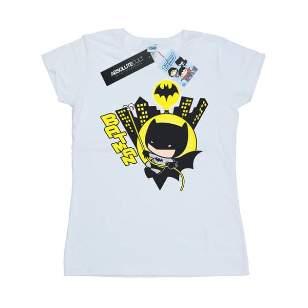 DC Comics Dam/Dam Chibi Batman Swinging T-shirt i bomull M White M