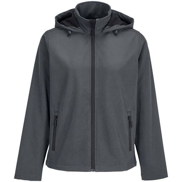 SOLS Dam/Dam Race Hooded Soft Shell Jacka XXL Kolgrå Charcoal XXL