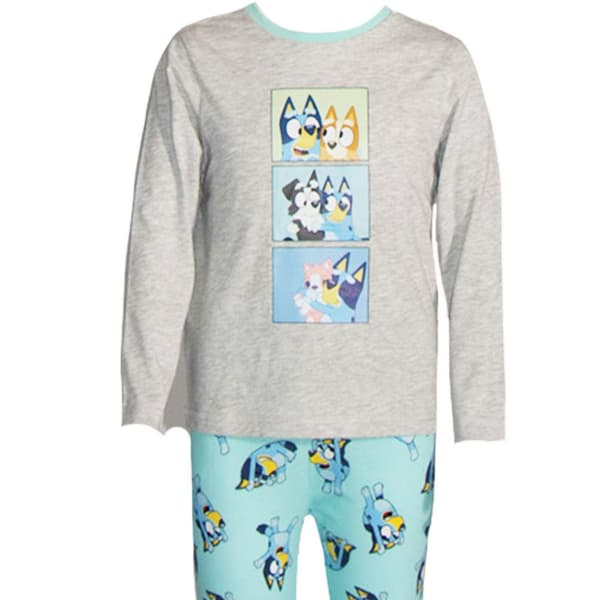 Bluey Barn/Barn Lång Pyjamas Set 2-3 År Blå/ Blue/Grey 2-3 Years