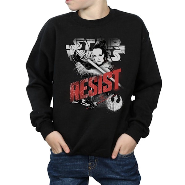 Star Wars Boys The Last Jedi Rey Resist Sweatshirt 12-13 år Black 12-13 Years