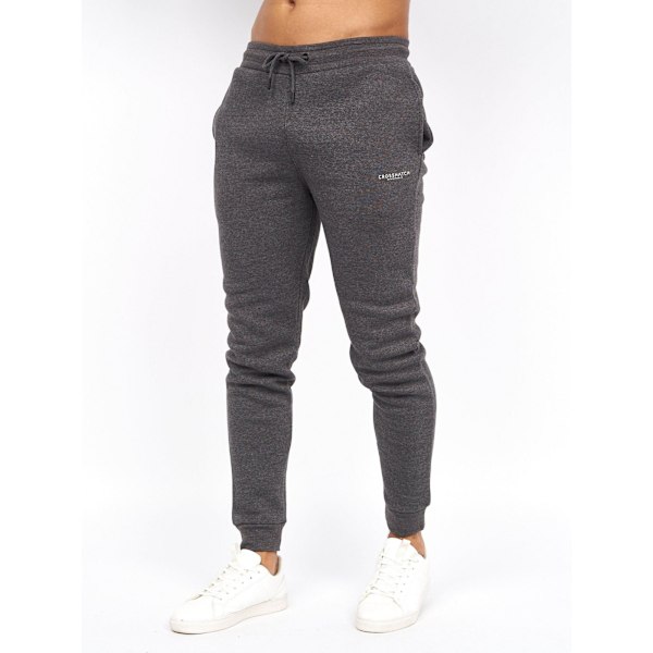 Crosshatch Herr Complainz Joggingbyxor XXL Kolgrå Melering Charcoal Marl XXL