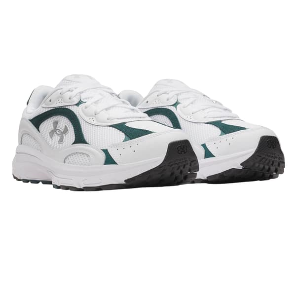 Under Armour Herr Tech Athletic Lädersneakers 9 UK Vit/Grön White/Green/Silver 9 UK