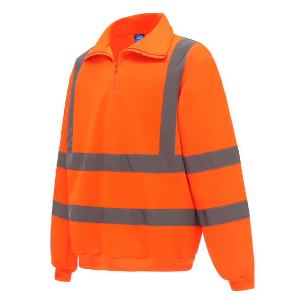Yoko Mens Hi-Vis Quarter Zip Sweatshirt XXL Orange Orange XXL