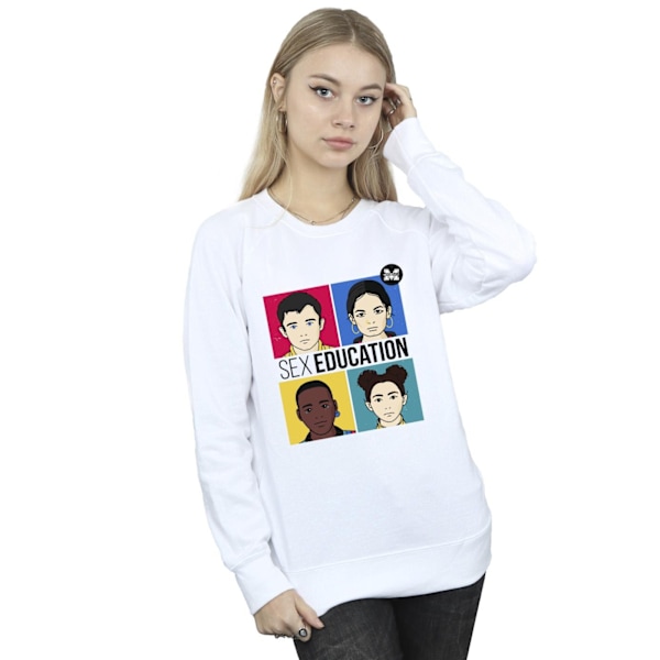 Netflix Dam/Dam Sex Education Teen Illustrerad Sweatshirt White XL