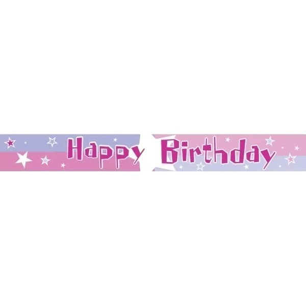 Amscan Shimmer Happy Birthday Banner En Storlek Rosa/Blå Pink/Blue One Size