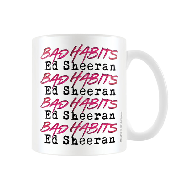 Ed Sheeran dåliga vanor upprepade print En one size vit/rosa/svart White/Pink/Black One Size