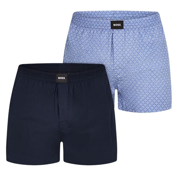 Boss Herr Abstrakta Boxershorts (2-pack) S Marinblå/Blå Navy/Blue S
