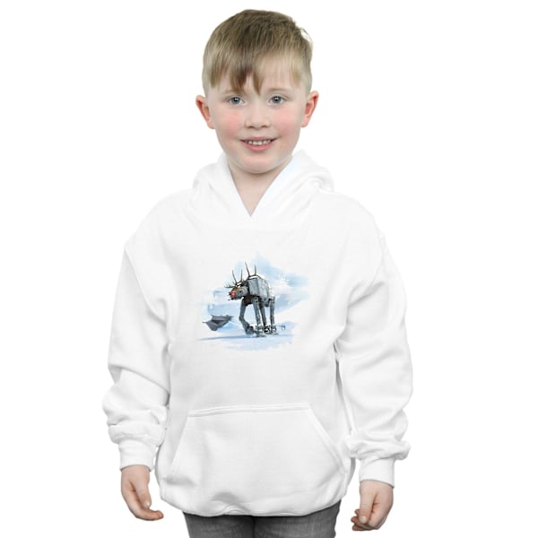 Star Wars Boys Jul AT-AT Ren Hoodie 7-8 År Vit White 7-8 Years