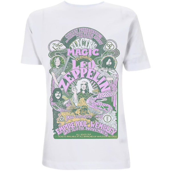 Led Zeppelin Dam T-shirt Electric Magic XL Vit White XL