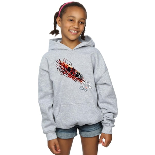 Marvel Girls Avengers Iron Man Shooting Burst Hoodie 7-8 år Sports Grey 7-8 Years