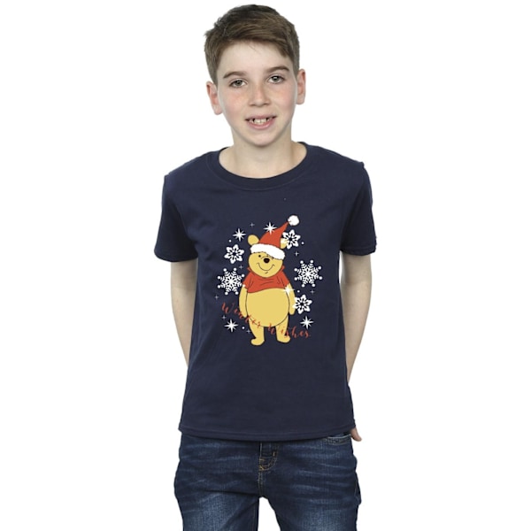 Disney Boys Winnie The Pooh Winter Wishes T-Shirt 7-8 år Marinblå Navy Blue 7-8 Years