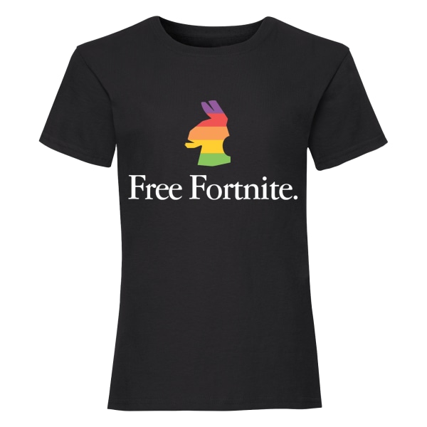 Fortnite Girls Rainbow Llama T-Shirt 5-6 Years Black Black 5-6 Years