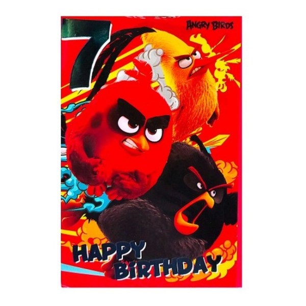 Angry birds 7th födelsedag hälsningskort En one size röd/svart/rop Red/Black/Yellow One Size