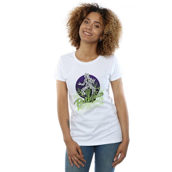 Beetlejuice Dam/Damer Blekt Pose Bomull T-shirt S Vit White S