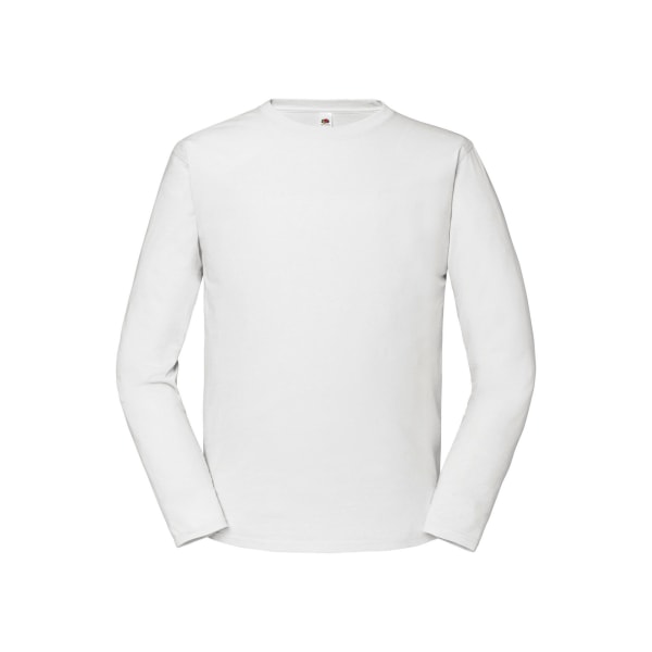 Fruit of the Loom Iconic Premium Plain Long-Sleeved T-Shirt för män White L