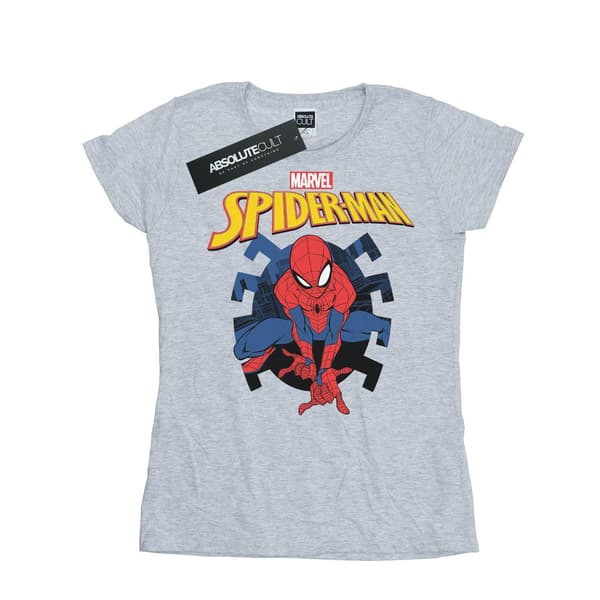 Marvel Dam Spider-Man Web Shooting Emblem Logotyp Bomull Sports Grey M
