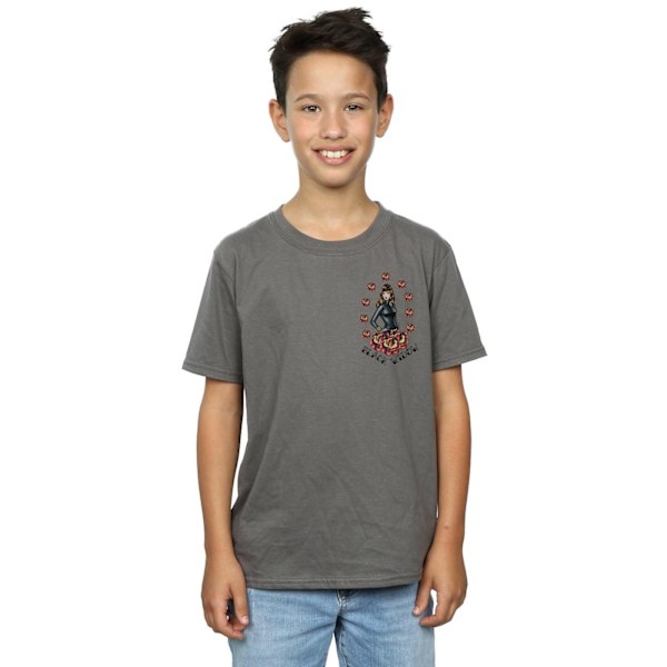 Marvel Boys Black Widow Tattoo Brösttryck T-shirt 12-13 år Charcoal 12-13 Years