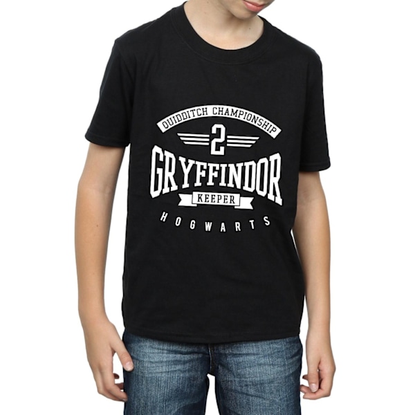 Harry Potter Pojkar Gryffindor Keeper T-shirt 9-11 år Svart Black 9-11 Years