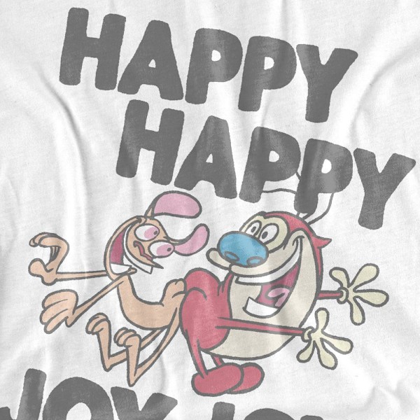 Ren & Stimpy Herr Happy Happy Joy Joy T-Shirt L Vit White L
