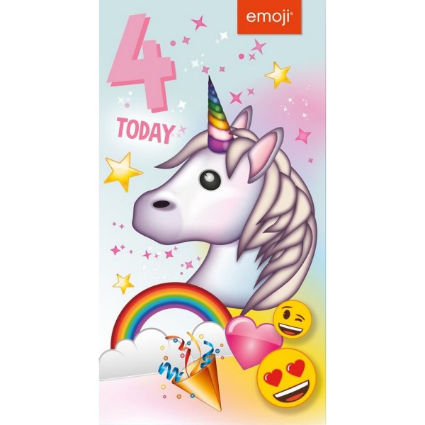 Emoji 4 Today Unicorn Födelsedagskort En one size Flerfärgad Multicoloured One Size