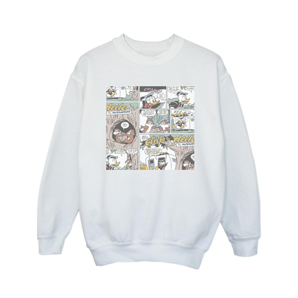 Disney Girls Chip ´n Dale Comic Sweatshirt 12-13 år Vit White 12-13 Years