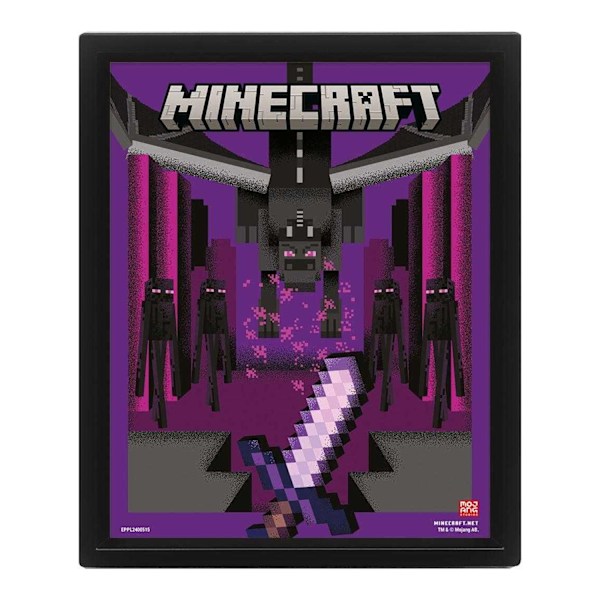 Minecraft Ender Dragon Duel Lentikulärt 3D-tryck One Size Lila Purple/Pink/Black One Size