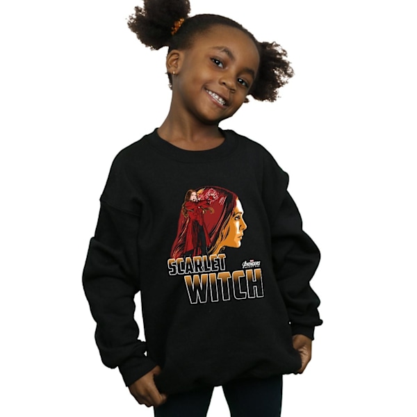 Marvel Girls Avengers Infinity War Scarlet Witch Character Sweatshirt Black 7-8 Years