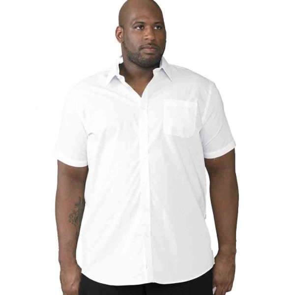 D555 Herr Delmar Kingsize Kortärmad Klassisk Vanlig Skjorta 5X White 5XL