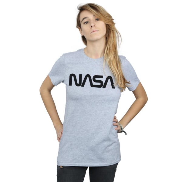 NASA Womens/Ladies Modern Logo Boyfriend T-Shirt M Sports Grey Sports Grey M