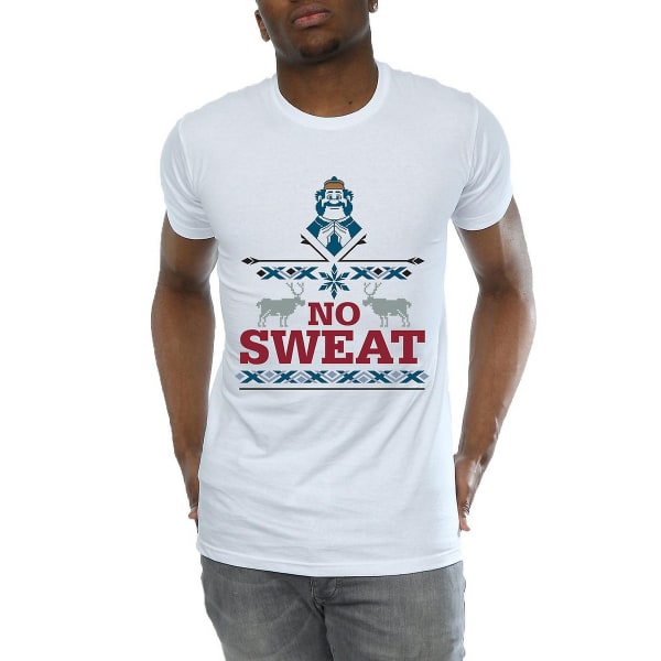 Frozen Mens No Sweat T-shirt i ek bomull 3XL Vit White 3XL