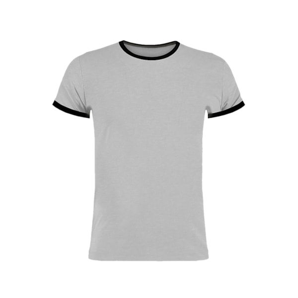 Kustom Kit Fashion Fit Ringer T-shirt för män, S, ljusgrå melerad/svart Light Grey Marl/Black S