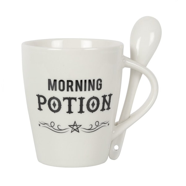 Something Different Morning Potion Keramisk Mugg Set En Storlek Whi White/Black One Size