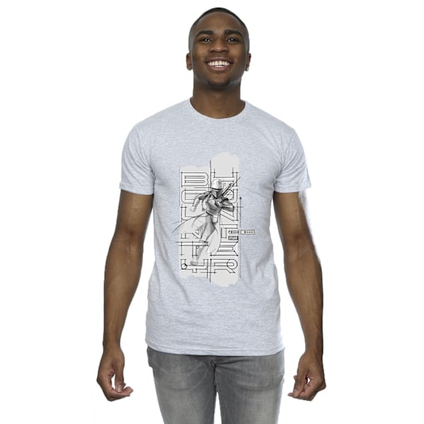 Star Wars The Book Of Boba Fett Fennec Illustration T-shirt för män Sports Grey 4XL