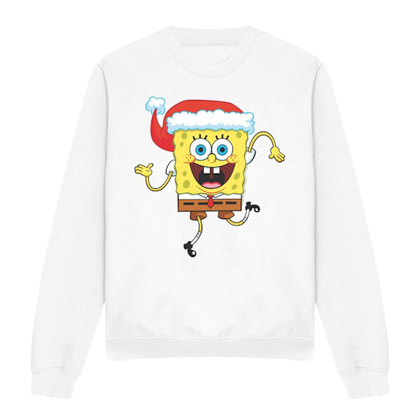 SvampBob Fyrkant Unisex Vuxen Tomteluva Jul Tröja White S