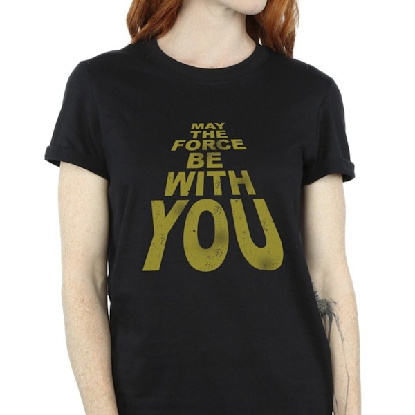 Star Wars Dam/Damer May The Force Be With You Bomullspojkvän Black 4XL