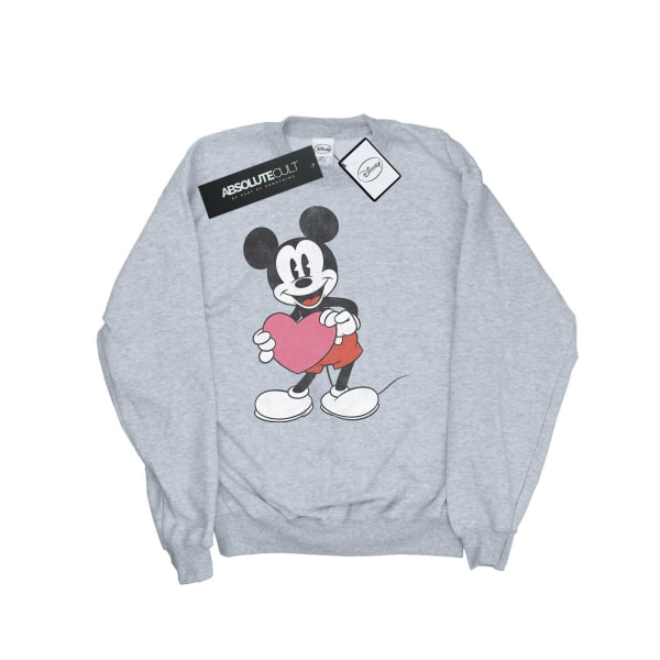 Disney Mens Mickey Mouse Valentine Heart Sweatshirt S Sports Grå Sports Grey S