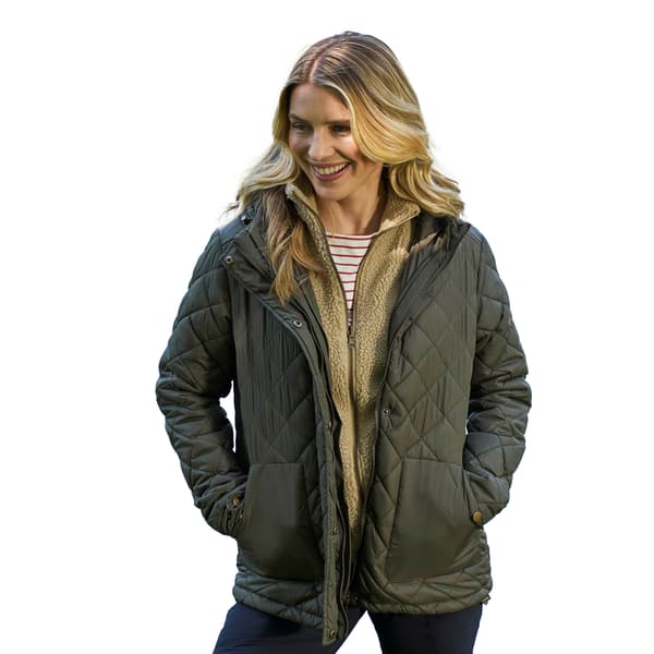 Mountain Warehouse Nebraskan Borg 3-i-1 vadderad jacka för dam Khaki Green 20 UK
