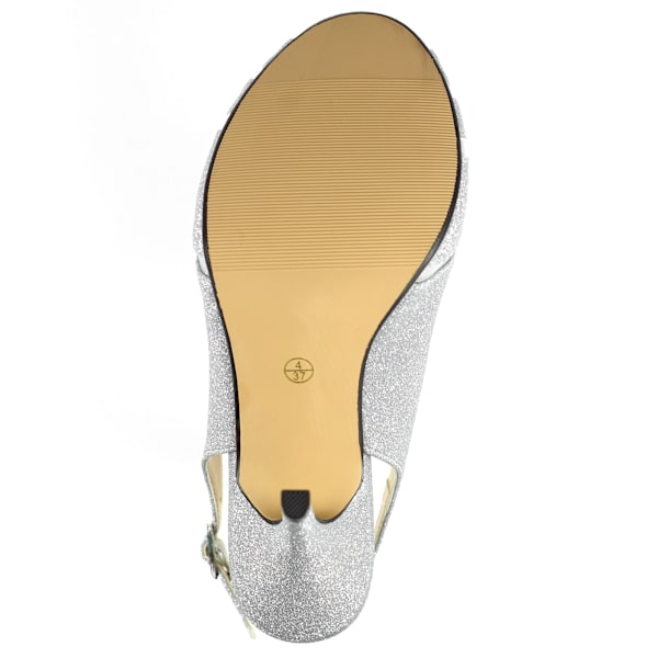 Lunar Dam/Dam Sariyah Sling Back Court Shoes 6 UK Silver Silver 6 UK
