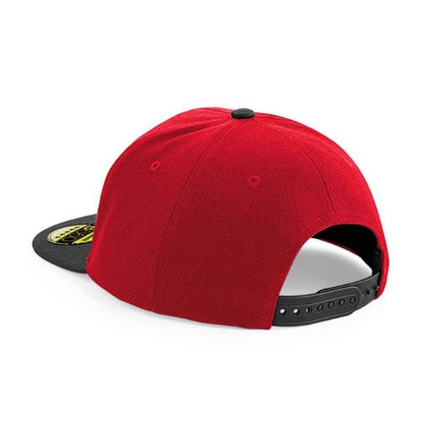 Beechfield Original Flat Peak Snapback Cap One Size Klassisk Röd Classic Red/Black One Size