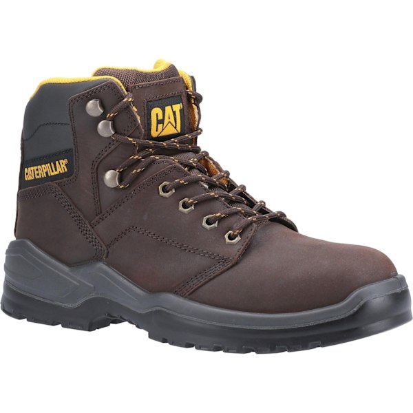 Caterpillar Mens Striver Lace Up Injected Leather Safety Boot 1 Brown 11 UK