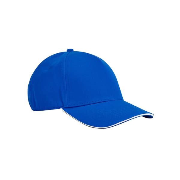 Beechfield Classic 5 Panel Organic Cotton Sandwich Peak Basebal Bright Royal/White One Size
