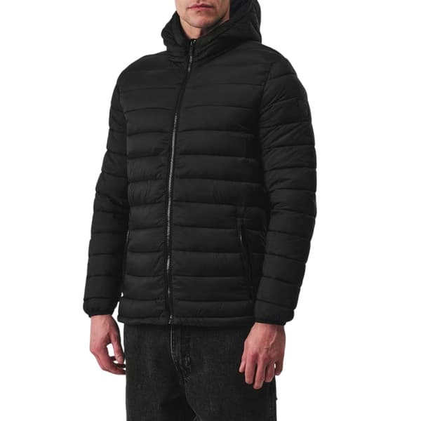 SoulCal Herr Micro Quilted Hooded Jacket S Svart Black S